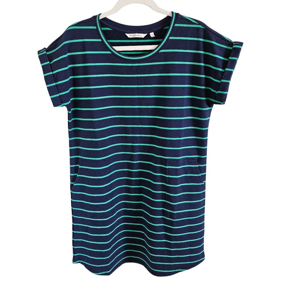 Soft Surroundings Woman SZ S Sweatshirt Dress Striped Oversized  Casual Comfort